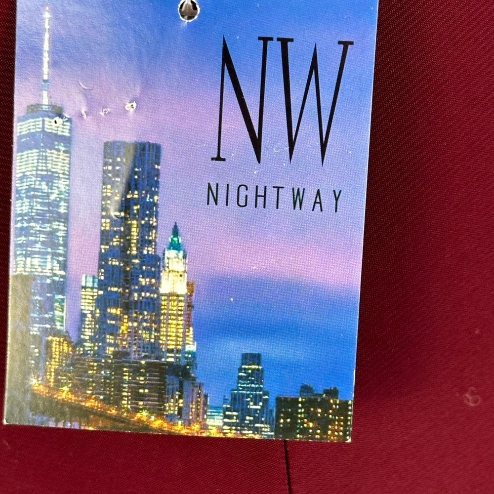 Nightway Sleeveless Halter Neck Sequin Lace Maxi Dress - Merlot Red - size 4P - Picture 11 of 12